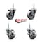 Service Caster 3 Inch Semi Steel Wheel Swivel 58 Inch Threaded Stem Caster Set 2 Brakes SCC SCC-TS20S314-SSS-58212-2-TLB-2 - alternate 4